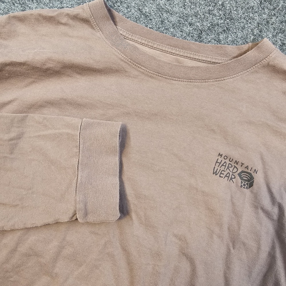 Mountain Hardwear Long Sleeve T Shirt Mens Large Brown Outdoor Hiking Logo Tee